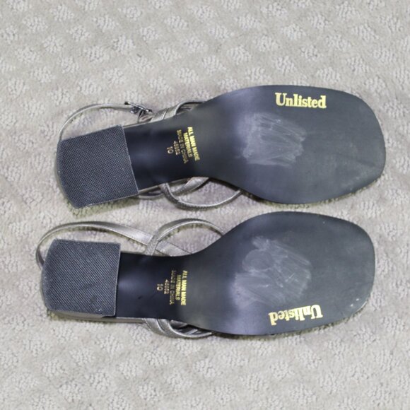 Unlisted Kenneth Cole Size 10 Silver 3" Block Heels - Picture 5 of 5